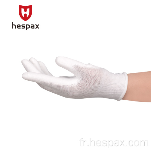 Gants de protection antistatiques PU blanc HESPAX 13 GAURE